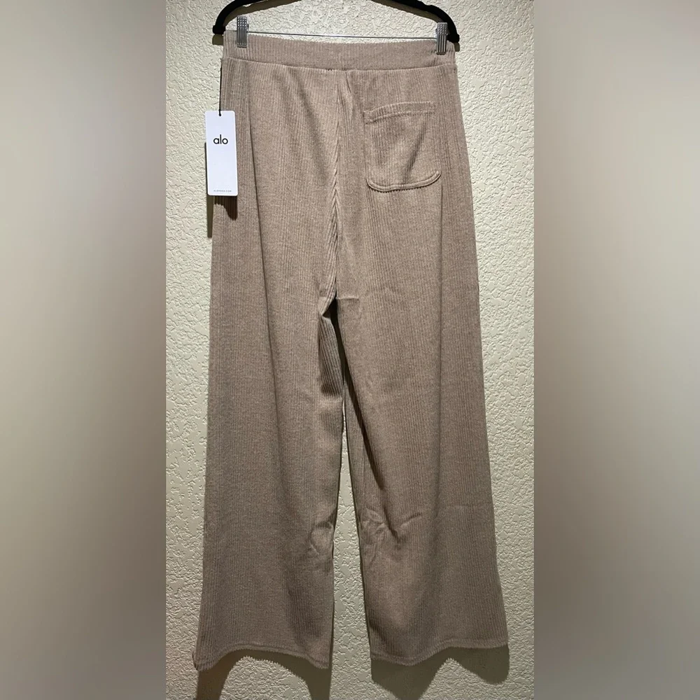 Alo NWT Muse Wide Leg Pants Gravel Heather Size M